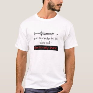 Vaccinatie Ingrediënten links blanco anti-vaccin T-shirt