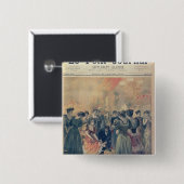 Vaccinatie op een avond vierkante button 5,1 cm (Voorkant /achterkant)