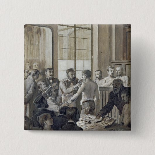 Vaccinatie Vierkante Button 5,1 Cm (Voorkant)