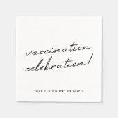 Vaccinatiecelebratie | Minimale Witte Partij Servet (Voorkant)