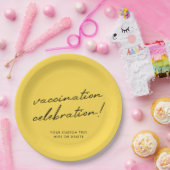 Vaccinatiecelebratie | Moderne Gele Partij Papieren Bordje (Feest)