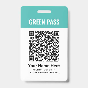 Vaccinatiecertificaat Green Pass PVC Turquoise Badge