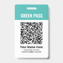 Vaccinatiecertificaat Green Pass PVC Turquoise Badge