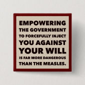Vaccinatiedebat Vierkante Button 5,1 Cm (Voorkant)
