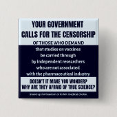 Vaccinatiedebat Vierkante Button 5,1 Cm (Voorkant)