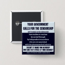 Vaccinatiedebat Vierkante Button 5,1 Cm