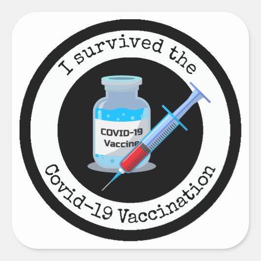 Vaccinatieontwerp-Sticker Vierkante Sticker (Voorkant)