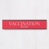 Vaccinatieruimte op rode achtergrond deurteken deurbordje (Voorkant)