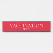 Vaccinatieruimte op rode achtergrond deurteken deurbordje (Voorkant)