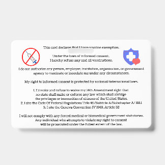 Vaccinatievrijstellingskaart Badge