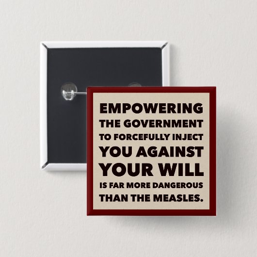 Vaccindebat Vierkante Button 5,1 Cm (Voorkant /achterkant)