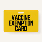 Vaccine Medical Exemption Card ID Badge (Achterkant)
