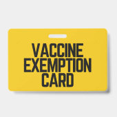 Vaccine Medical Exemption Card ID Badge (Achterkant)