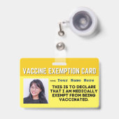 Vaccine Medical Exemption Card ID Badge (Voorkant met intrekbare clip)