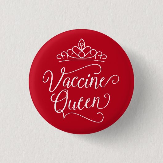 Vaccine Queen | BUTTON | Rood (Voorkant)