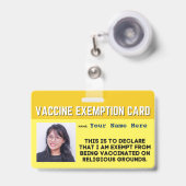 Vaccine Religieuze Vrijstellingskaart ID-kaart Badge (Front with Retractable)