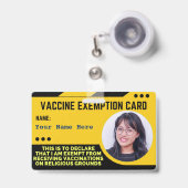 Vaccine Religieuze Vrijstellingskaart ID-kaart Badge (Front with Retractable)