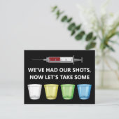 Vaccine Shots Let's Celebrate Funny Party Briefkaa Briefkaart (Staand voorkant)