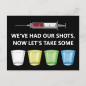 Vaccine Shots Let's Celebrate Funny Party Briefkaa Briefkaart (Voorkant)