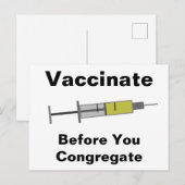 Vaccineer voordat u congregeert briefkaart (Voorkant / Achterkant)