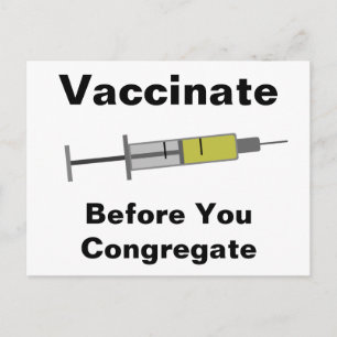 Vaccineer voordat u congregeert briefkaart