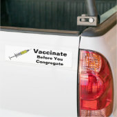 Vaccineer voordat u congregeert bumpersticker (Op Truck)