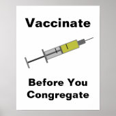 Vaccineer voordat u congregeert poster (Voorkant)