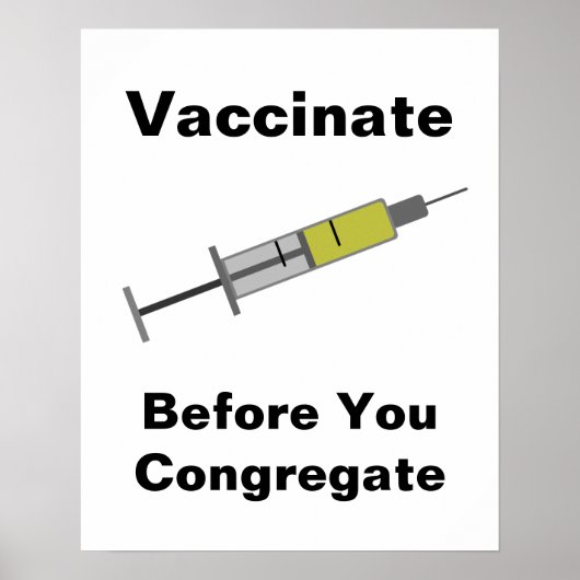 Vaccineer voordat u congregeert poster (Voorkant)
