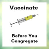 Vaccineer voordat u congregeert raamsticker (Vel 3)