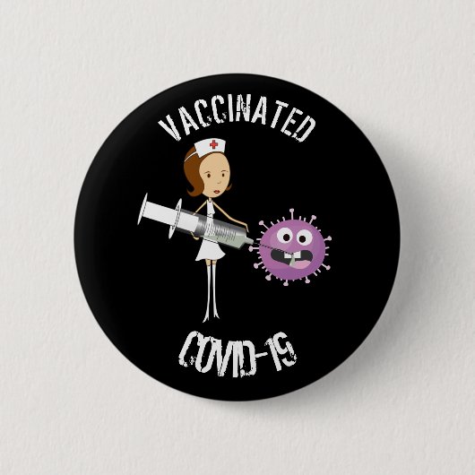 Vaccineerd COVID-19 6 cm Ronde badge Ronde Button 5,7 Cm (Voorkant)