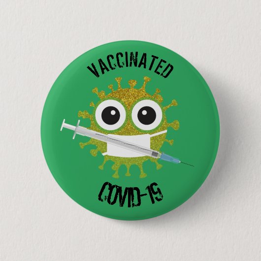 Vaccineerd COVID-19 6 cm Ronde badge Ronde Button 5,7 Cm (Voorkant)