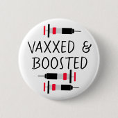 Vaccineerd en geboosterd, Covid Vax-Button Ronde Button 5,7 Cm (Voorkant)