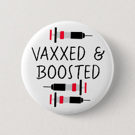 Vaccineerd en geboosterd, Covid Vax-Button Ronde Button 5,7 Cm