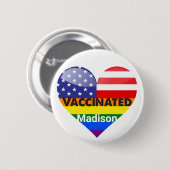 Vaccineerd hart ronde button 5,7 cm (Voorkant /achterkant)