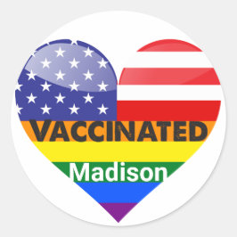 Vaccineerd hart ronde sticker