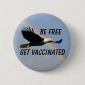 Vaccineerde Amerikaanse staartwieg vrij Ronde Button 5,7 Cm (Voorkant)