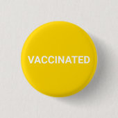 Vaccineerde, gouden gele speldknop ronde button 3,2 cm (Voorkant)