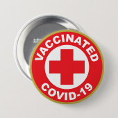Vaccineerde knop Covid-19 Ronde Button 7,6 Cm (Voorkant /achterkant)