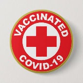 Vaccineerde knop Covid-19 Ronde Button 7,6 Cm (Voorkant)