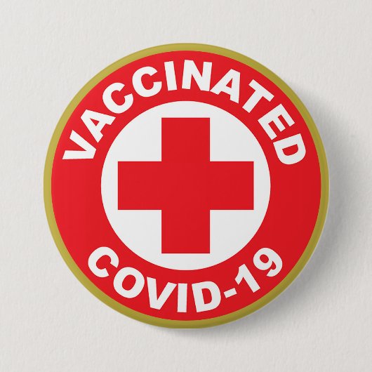 Vaccineerde knop Covid-19 Ronde Button 7,6 Cm (Voorkant)