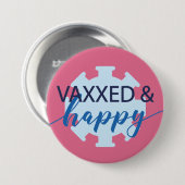 Vaccineerde kovid-knop voor haar ronde button 7,6 cm (Voorkant /achterkant)