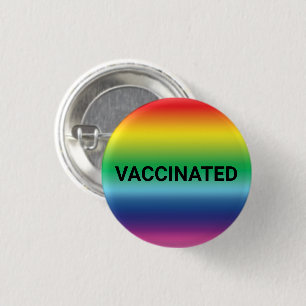 Vaccineerde, lgbt-pride regenboogkleurenknop ronde button 3,2 cm