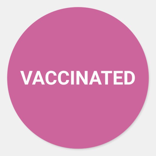 Vaccineerde moerbeenroze wit aanpasbaar eenvoudig ronde sticker (Voorkant)