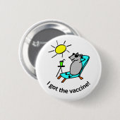 Vaccineerde rat bij vaccinatie ronde button 5,7 cm (Voorkant /achterkant)