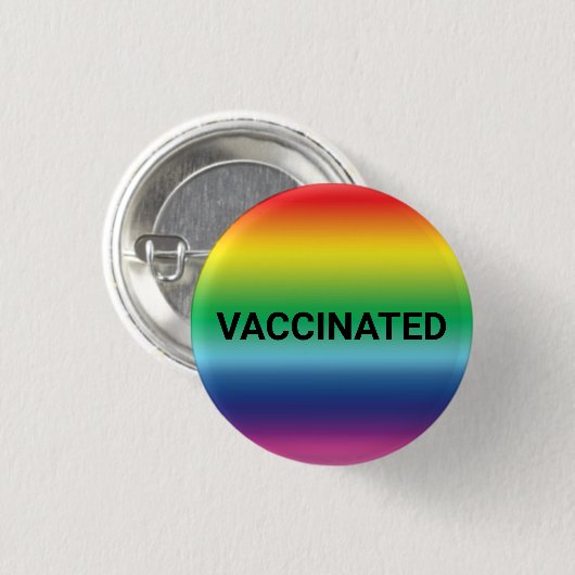Vaccineerde regenboogkleuren lgbt pride pin-knop ronde button 3,2 cm (Voorkant /achterkant)