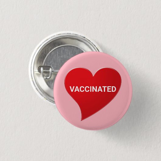 Vaccineerde rode, roze pen knop ronde button 3,2 cm (Voorkant /achterkant)