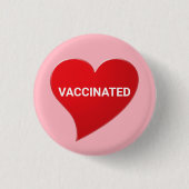 Vaccineerde rode, roze pen knop ronde button 3,2 cm (Voorkant)