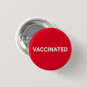 Vaccineerde rode witte pin knop ronde button 3,2 cm