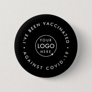 Vaccineerde zakelijke Logo   Personeel Covid-19 Bl Ronde Button 5,7 Cm