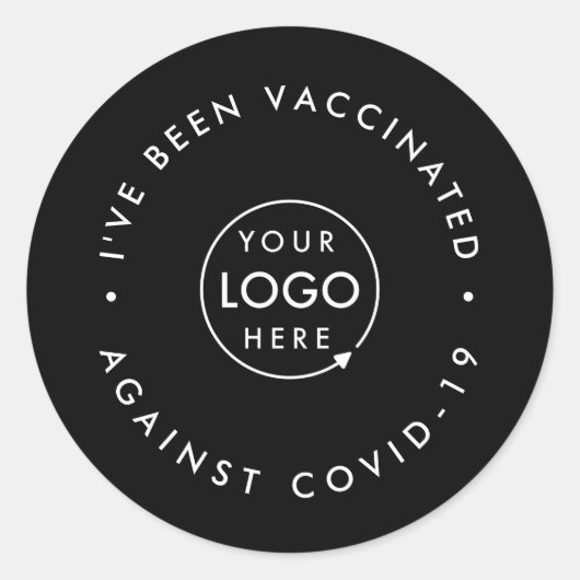 Vaccineerde zakelijke Logo | Personeel Covid-19 Bl Ronde Sticker (Voorkant)